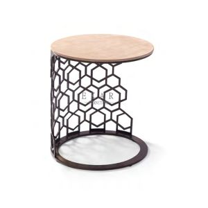 Drawing Room Metal Base Round Corner Table