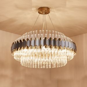 Shopping Mall Height 36cm LED Dimmable Crystal Pendant Ceiling Light