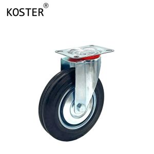 Quality Customization 3inch 4inch 5inch Black Rubber Furniture Industry Trolley Barrow Castor for sale