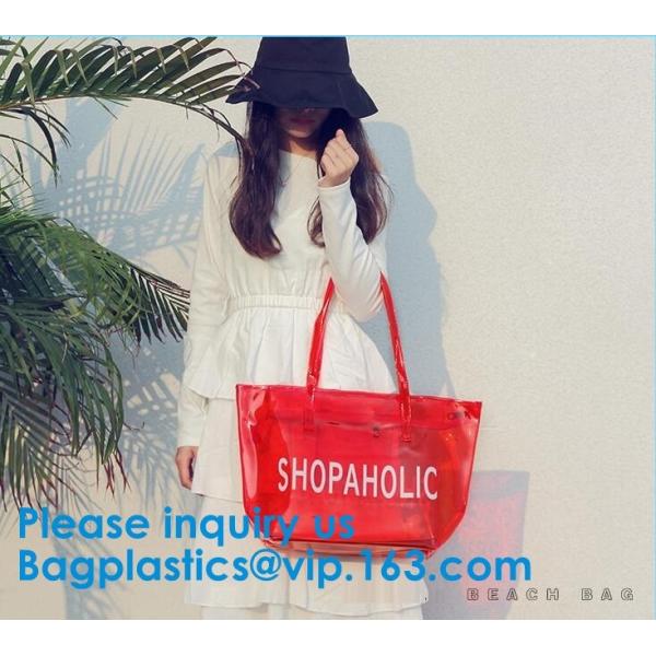 Beautiful Plastic PVC Beach Bag Clear Travel Cosmetic Bags, Fashion Clear PVC Beach Bag, Vinyl Plastic Bag, Envelope Clu
