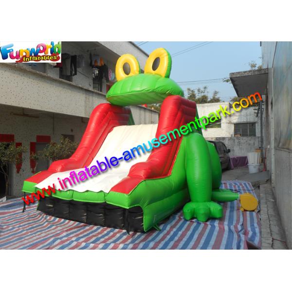 Customized Frog Commercial Inflatable Slide , Dry Slide For Pool Use