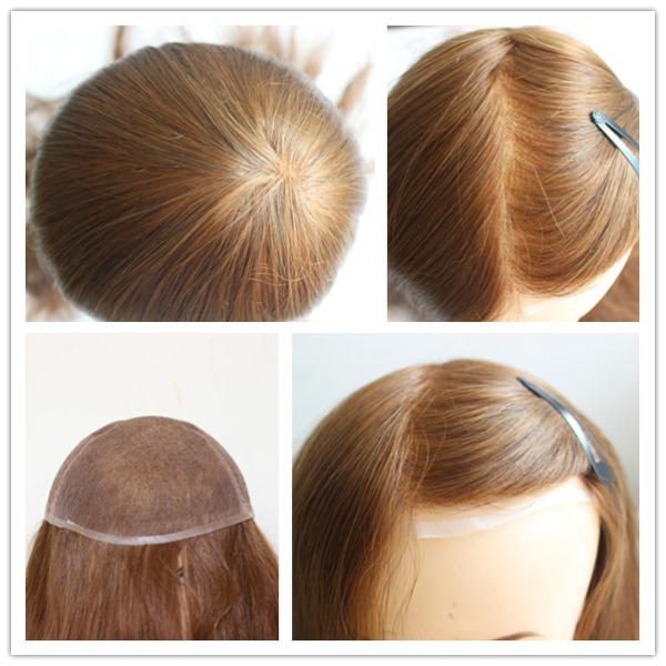 Elegant-wig top quality Indian remy hair piece super thin skin v-looped toupee for men