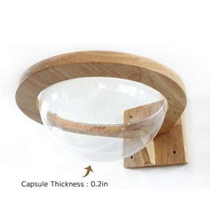 Mounted Wooden Cat Space Clear Capsule Sphere Cat Bed