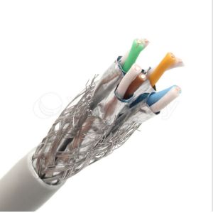 Al Foil 0.58mm Conductor HDPE PVC Insulation SFTP Cat6a Cable , Ethernet Cat6a