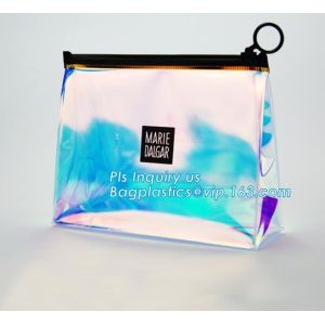 gusset slider ziplock printed pvc zipper bags with holding loop with confetti,