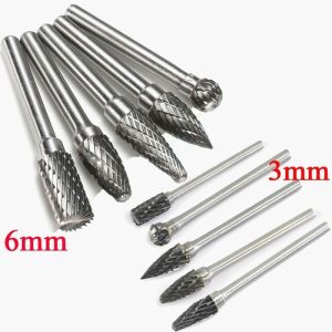 SL-4 Tungsten Carbide Burr Double Cut Rotary Burrs File Radius Taper Shape 1/4"