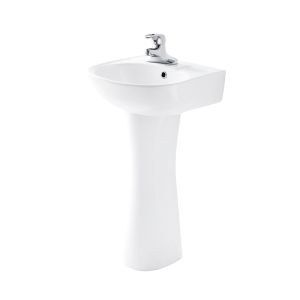 Quality AP306/AL901 Freestanding Pedestal Basin One Hole Glaze Round Shape for sale