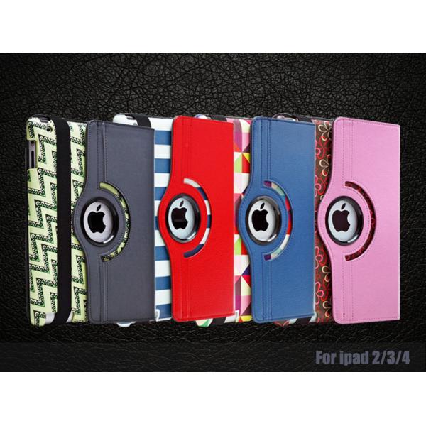 Buy Ipad2/3/4 printing design 360 rotating PU leather case at wholesale prices