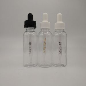 Black Glass Dropper Bottles With Printed Design