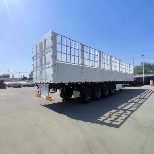 High-Strength Steel CIMC Livestock Semi-Trailer With Utility Side Door And Drop
