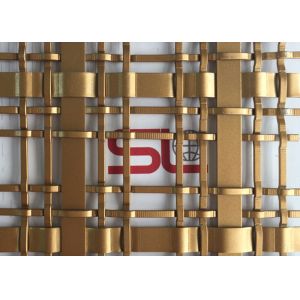 Bronze Ornamental Square Architectural Woven Metal Mesh Building Facade 7.8kg/M2
