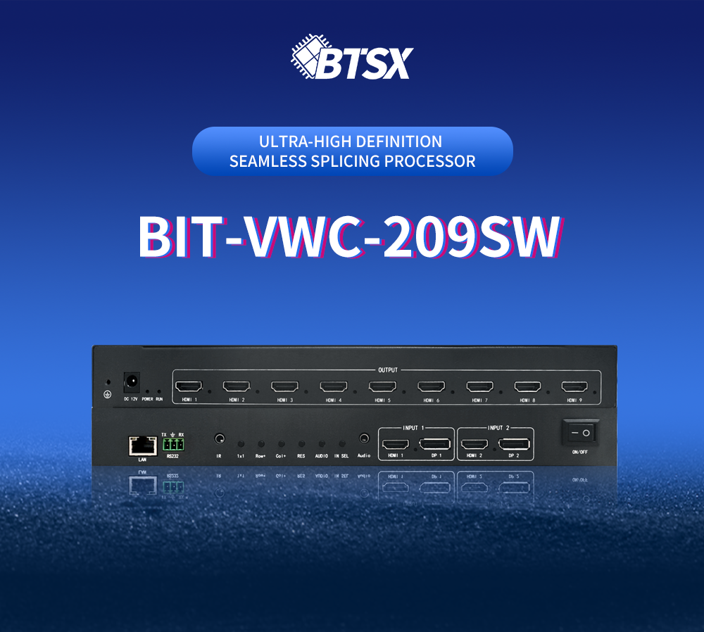 4K60 Input 9 HDMI Outputs Video Wall Controller with 3-Year Warranty for Multi-Screen Expansion