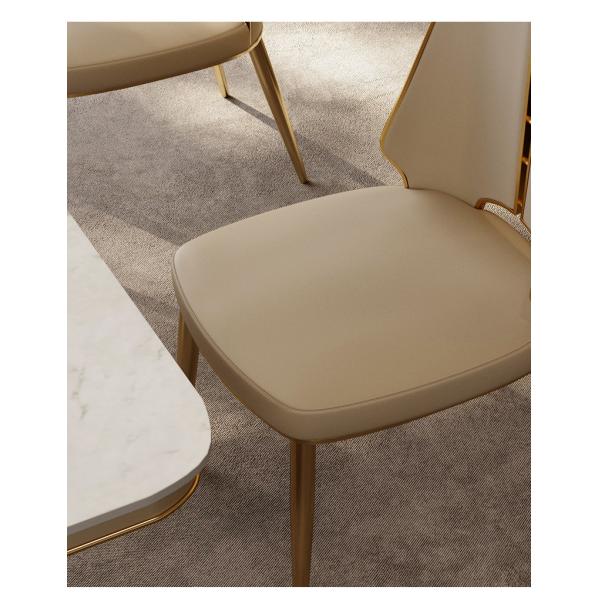 Modern Light Luxury Hotel Restaurant Furniture Stainless Steel Leather Dining Chair