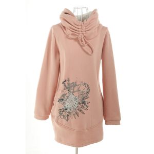 Autumn Ladies Hooded Sweatshirts , Cotton OEM Embroidered