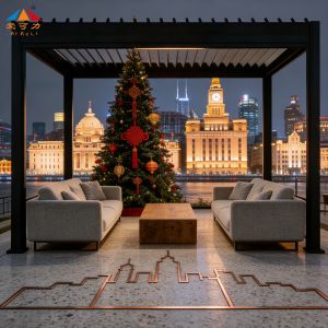 China Outdoor Waterproof Aluminium Bioclimatic Pergola Cover Aluminum Louvered Pergola on sale