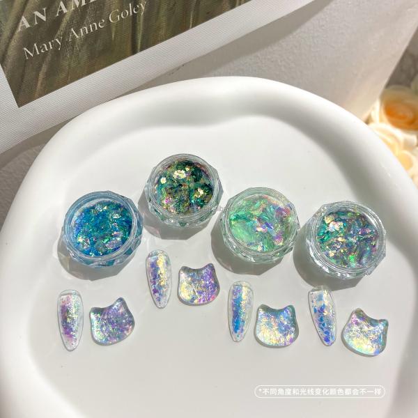 Nail glitters opal cloud brocade powder polarized high flash ultra thin dream Aurora flash powder nail decoration