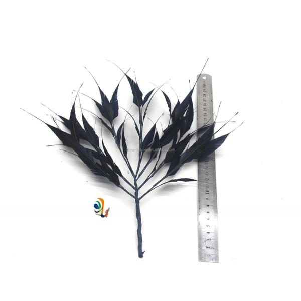 Mother's Day Party Decoration Stripped Goose Feather Flower Mount with Wire Accessory