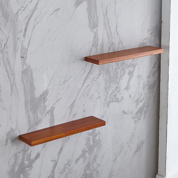 Buy Teak MDF Wood 3CM 27lb Capacity Wall Hanging Bookshelf at wholesale prices