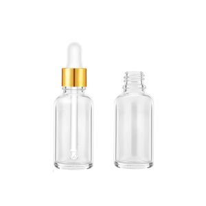 Transparent Empty Essential Oil Bottles Large Mouth Bottleneck Design