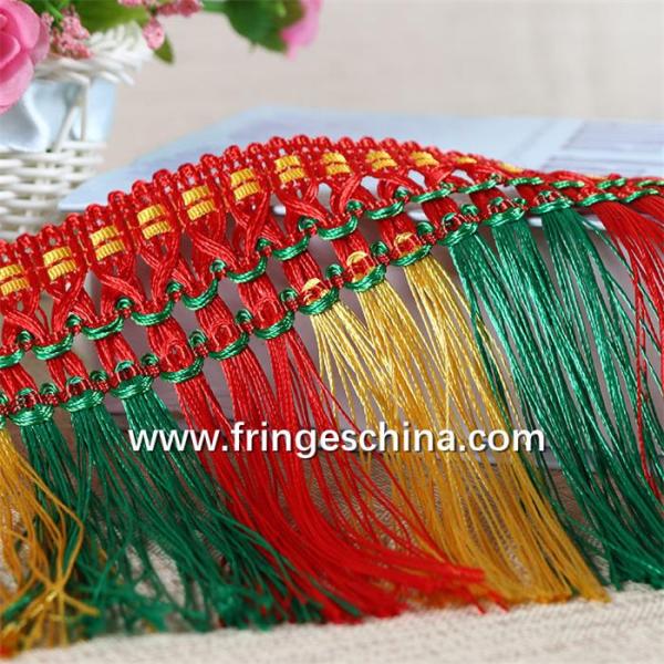Fluorescent color high quality OEM decorative gimp fringe for curtain decoration