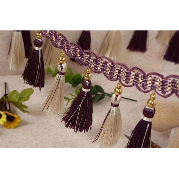 Handmade fashionable chain beads lace tassels fringes for curtain/sofa/pillow decoration
