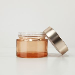 Face Lotion 100g Luxury Glass Cosmetic Jars Containers Custom Empty