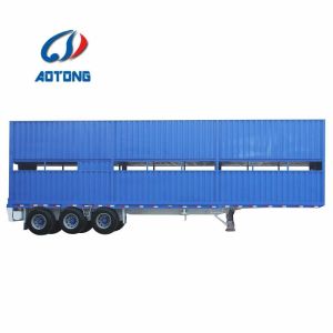 Quality Electrical Hydraulic Lift Livestock Transporter Semi Trailer with 3 Axles and 2 Layers for sale