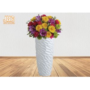 China Decorative Modern Style Fiberglass Flower Pots For Artificial Plants 2 Sizes on sale