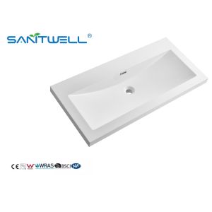 Quality Luxury Design SW6033-1005 Top Quality Artificial Stone Basins Various Size Rectangle Shape Glossy White Vanitary Sinks for sale