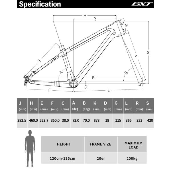 Children Sports Mountain Bike Frame Full Carbon Fiber 20er MTB Bicycle Frames