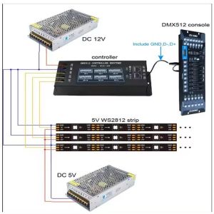 Quality H807DMX 12V DMX512 Console WS2811 TM1812 P943 P943S P9411 P9412 P9883 TM1804 TM1809 UCS1903 UCS1909 Controller for sale