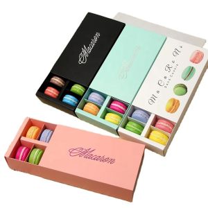 Customized Eco-friendly Paper Candy Macaron Gift Box Packaging With Plastic Tray