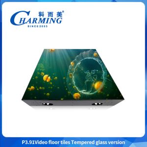 China Decorative Led String Floor Screen Display P3.91 With Glass Cover Strong And Waterproof on sale
