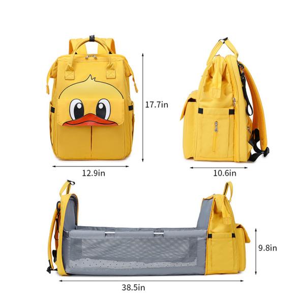 Buy 420d Waterproof Mommy Diaper Bag With Foldable Crib Anti Theft at wholesale prices