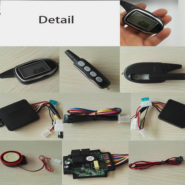 Two Way Remote Engine Start Motorcycle Security Alarm System W/ 2 LCD Remote Anti-theft