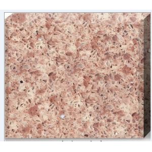 Pink Crystal Engineered Quartz Tile , Solid Polished Quartz Kitchen Countertops