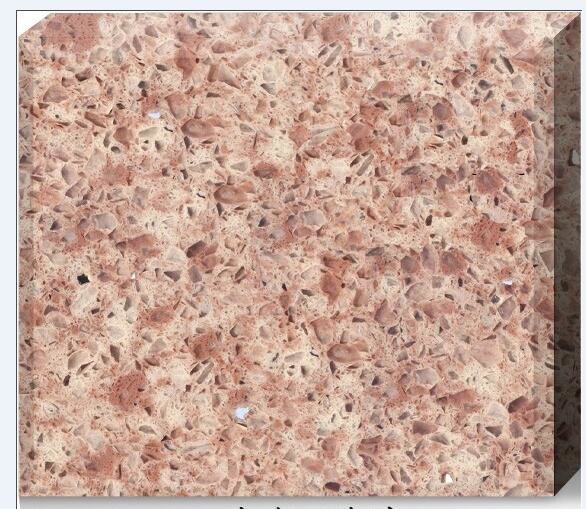 Buy Pink Crystal Engineered Quartz Tile , Solid Polished Quartz Kitchen Countertops at wholesale prices