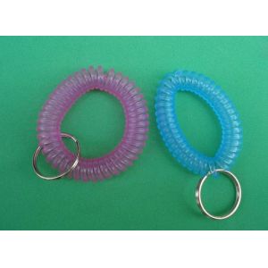 Quality Wrist coil with split key ring translucent pink blue spring coil color cheap China prices for sale