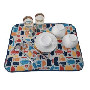 Quality 15x20incg Dining Table Microfiber Dish Drying Mat Customized Printing for sale
