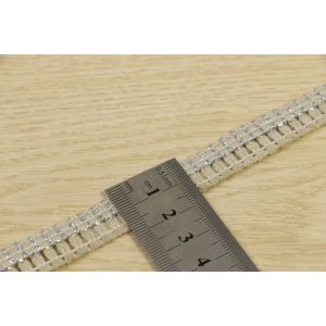 Fringe Woven Fabric Tape Multiapplication With Silver Metallic Thread