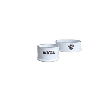 Sustainable Personalised Ceramic Dog Bowls Round Shape With Stand