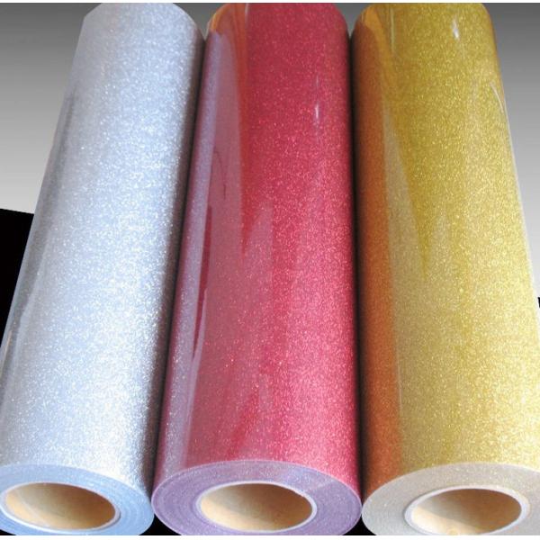 Adhesive Glitter 0.12mm Heat Transfer Vinyl Rolls For Clothing