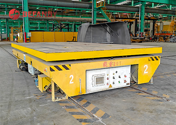 Long Lifetime Electrical Operated Hydraulic Lift Rail Transfer Cart with