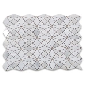 Kaleidoscope Mosaic Bathroom Tiles , Honed Stone Mosaic Floor Tile