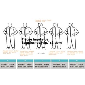Polypropylene Coverall, Disposable, Elastic Cuff, White, Xlarge,SMS Coverall