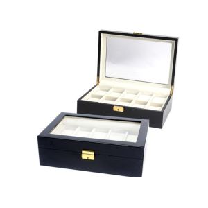Wood + Painting Watch Storage Box Custom Logo Screen Printing For Gift Packaging