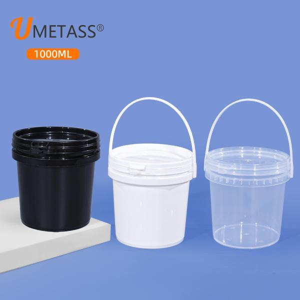 Buy Translucent Plastic Bucket With Lid For Packaging Creamy Honey Container For Halloween at wholesale prices