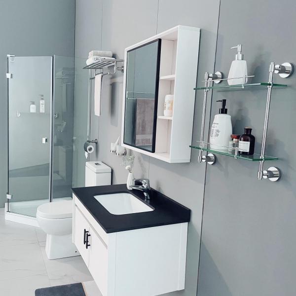 Satin Bath Accessories Mounting Kit ODM Wall Install Modern Sanitary Fittings