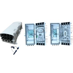 Quality plastic fiber distribution box GFS-16X, 16CORES(PRE-CONNECTION),380*198.5*121mm,wall/pole-mounted,IP65,,support uncut for sale