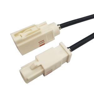 Lightweight White FAKRA GPS Adapter , Code B FAKRA Pigtail Cable Assembly